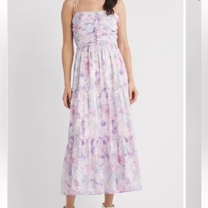 Chelsea 28 Ruched Metallic dress stunning colorful XS